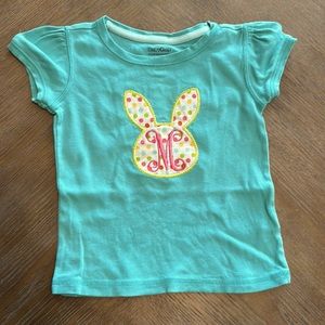 Baby Gap shirt sleeve bunny embroidered shirt with “M”